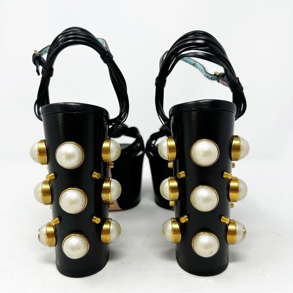 Gucci Allie Pearl Knot Platform Sandals Size 36.5 - Picture 5 of 12